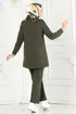Yarım Fermuarlı Spor Takım 1946FON792-MS Haki - Thumbnail