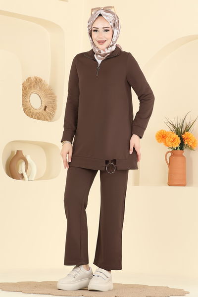 F.O.N. - Yarım Fermuarlı Spor Takım 1946FON792-MS Kahve - 421559