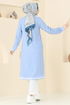 Yarım Fermuarlı Takım 9022S324-MS Bebe Mavisi&Ekru - Thumbnail
