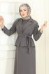 Yeleği Taşlı Elbiseli Takım 2709SL432-MS Antrasit - Thumbnail