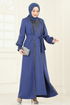 Yelekli Abiye Elbise Takım ASM2758-MS İndigo - Thumbnail