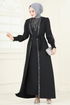 Yelekli Abiye Elbise Takım ASM2758-MS Siyah - Thumbnail
