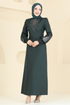 Yelekli Abiye Elbise Takım ASM2758-MS Zümrüt - Thumbnail