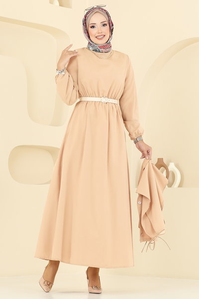 K.T.R. - Yelekli Terikoton Elbise Takım 3059KTR750-MS Bej - 392266