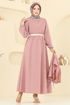 Yelekli Terikoton Elbise Takım 3059KTR750-MS Gül Kurusu - Thumbnail
