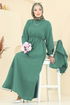 Yelekli Terikoton Elbise Takım 3059KTR750-MS Zümrüt - Thumbnail