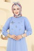 Yıldız Detaylı İki İp Elbise 201OZN1046-MS Mavi - Thumbnail
