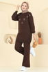 Yıldız Detaylı Triko Takım 2721AYD574-MS Kahve - Thumbnail