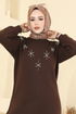 Yıldız Detaylı Triko Takım 2721AYD574-MS Kahve - Thumbnail