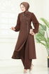 Yırtmaç Detaylı Şık Takım 8058ABK1075-MS Kahve - Thumbnail