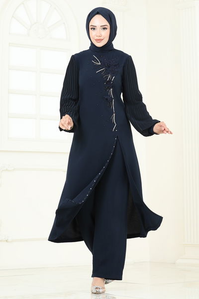 A.B.K. - Yırtmaç Detaylı Şık Takım 8058ABK1075-MS Laci - 387929