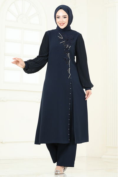 A.B.K. - Yırtmaç Detaylı Şık Takım 8058ABK1075-MS Laci - 387930