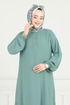 Yırtmaç Düğmeli Tesettür Takım 015MR1078-MS Açık Mint - Thumbnail