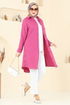 Yırtmaç Düğmeli Tunik 3047KTR750-MS Fuşya - Thumbnail
