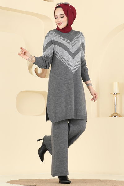 A.Y.D. - Zikzak Desen Triko Takım 2767AYD574-MS Antrasit - 418141